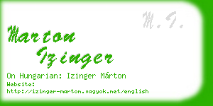 marton izinger business card