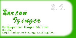 marton izinger business card